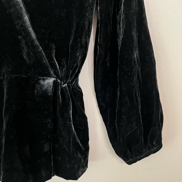 J.Crew Black Velvet Peplum Blouse - Picture 6 of 7